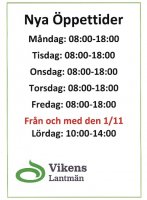 NYA ÖPPETTIDER 