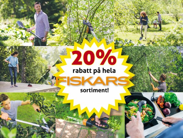 20% rabatt på fiskars 