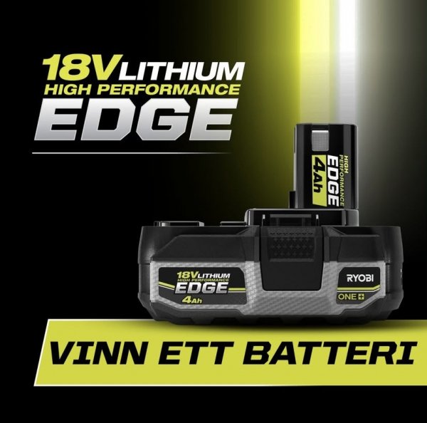 VINN ETT 18V ONE+ EDGE-BATTERI FRÅN RYOBI