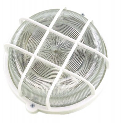 GALLERARMATUR 100W VIT RUND IP44