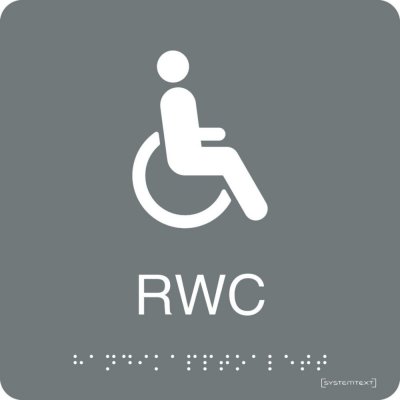 SKYLT TAKTIL RWC 23-5611 150X150MM GRÅ
