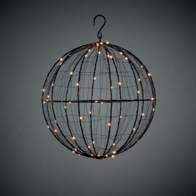METALLBOLL SVART 30CM 60LED