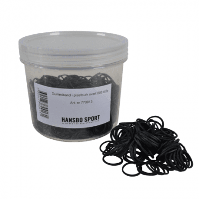 Gummiband i plastburk svart 800 st/fp