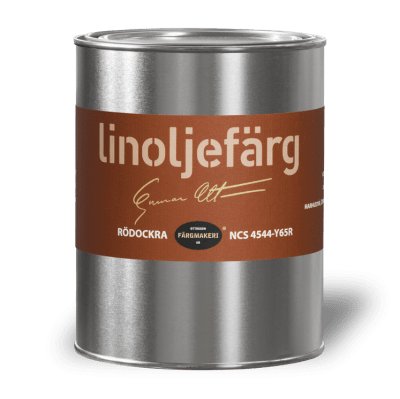 Linoljefärg Rödockra1 L
