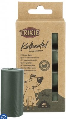 Bajspåsar, 4 rullar x 10 st, biologiskt nedbrytbar, brun, M