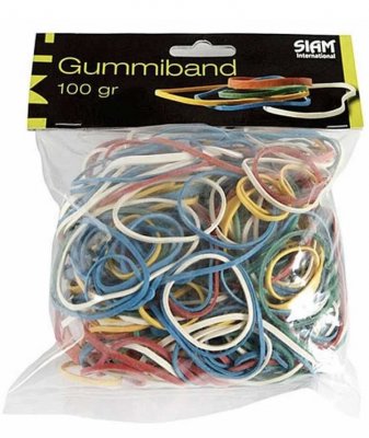 Gummiband i påse